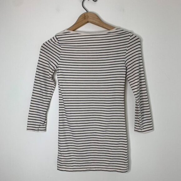 Aritzia Babaton Stripe T-shirt Top 3/4 Length sleeve Stretch Cotton Size XS - Picture 12 of 16